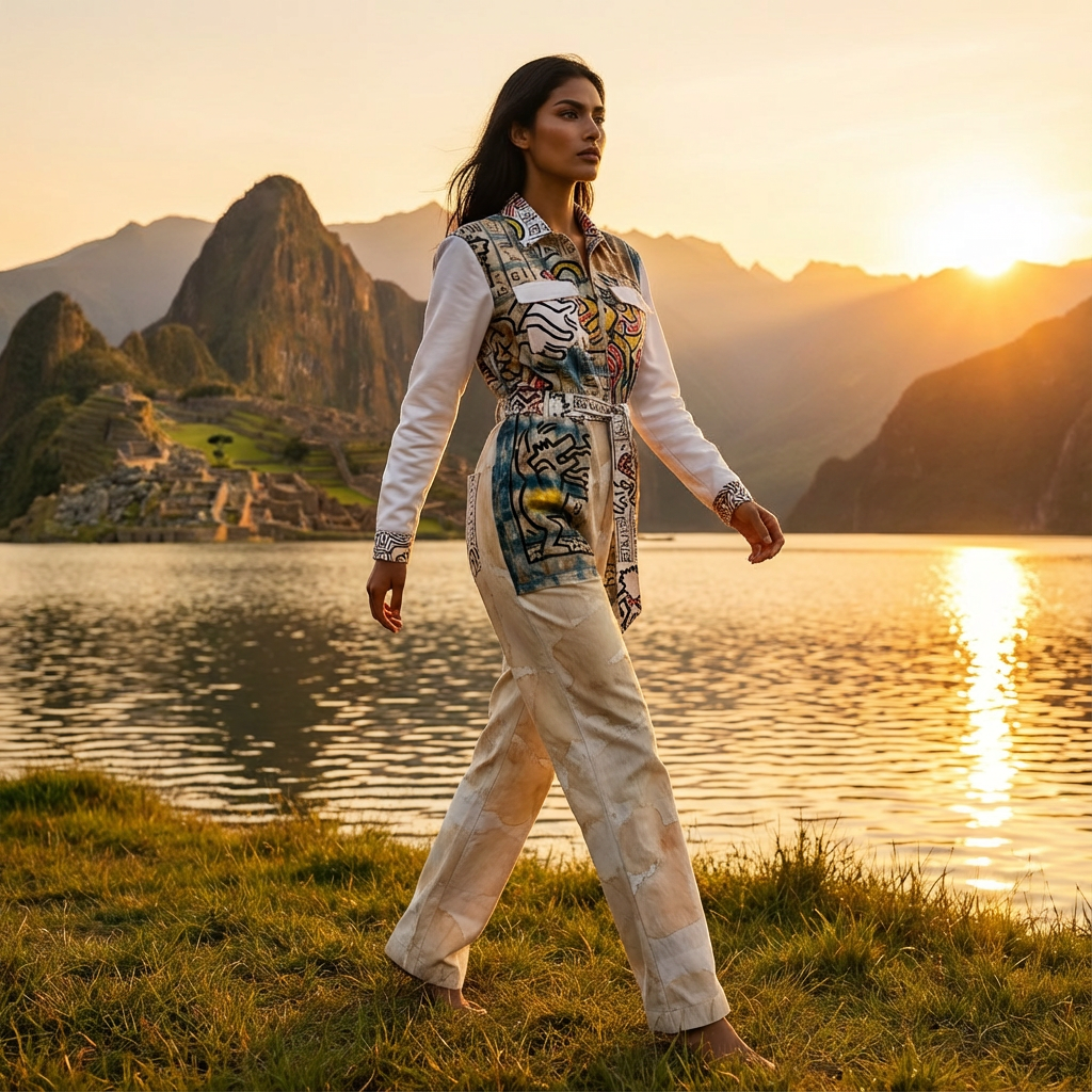 1986 Hieroglyphics Pima Cotton Jurassic Explorer Jumpsuit