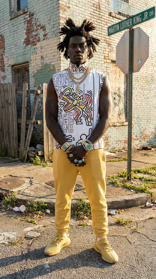 1986 Hieroglyphs Organic Stretch Cotton Vest