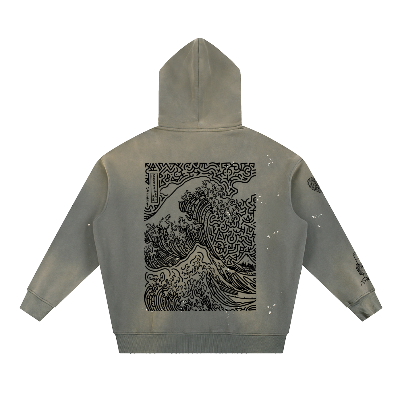 SQUIG Vintage Washed Frayed Fleece Hoodie
