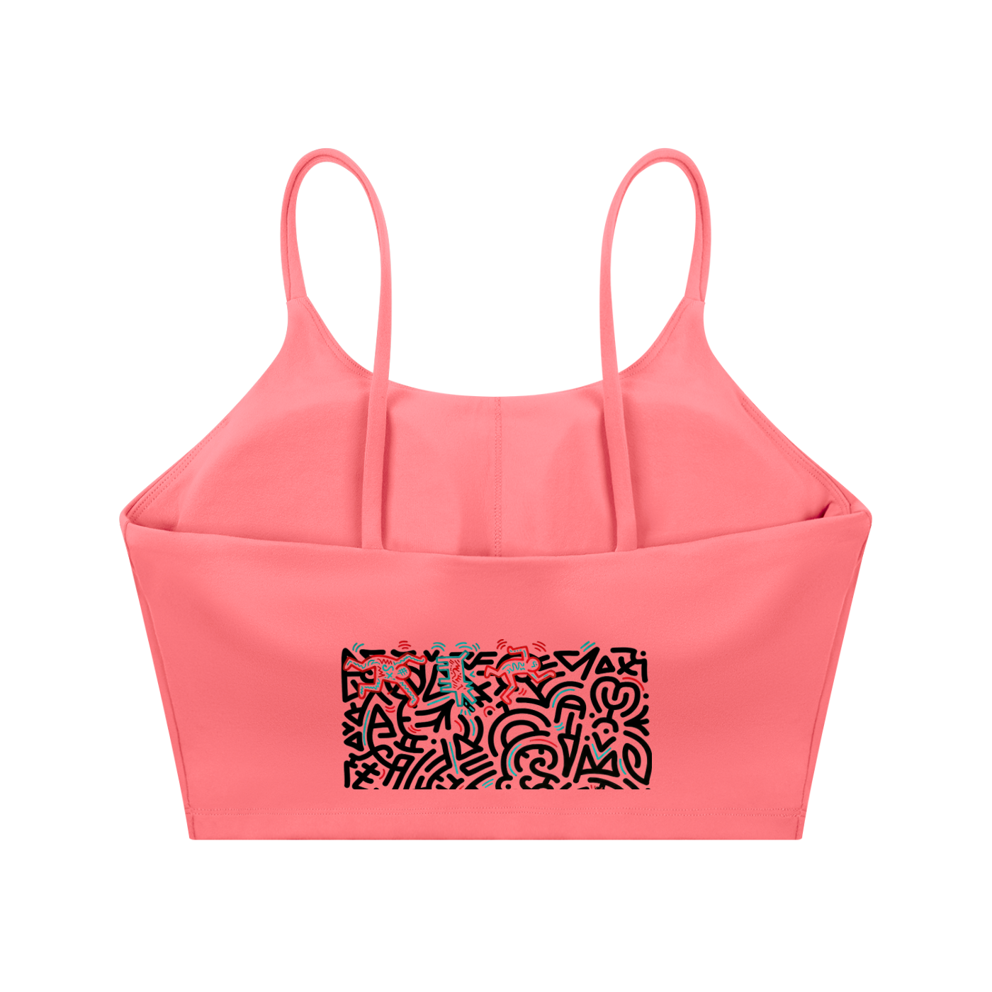 SQUIGGLE Spaghetti Strap Yoga Sports Bra