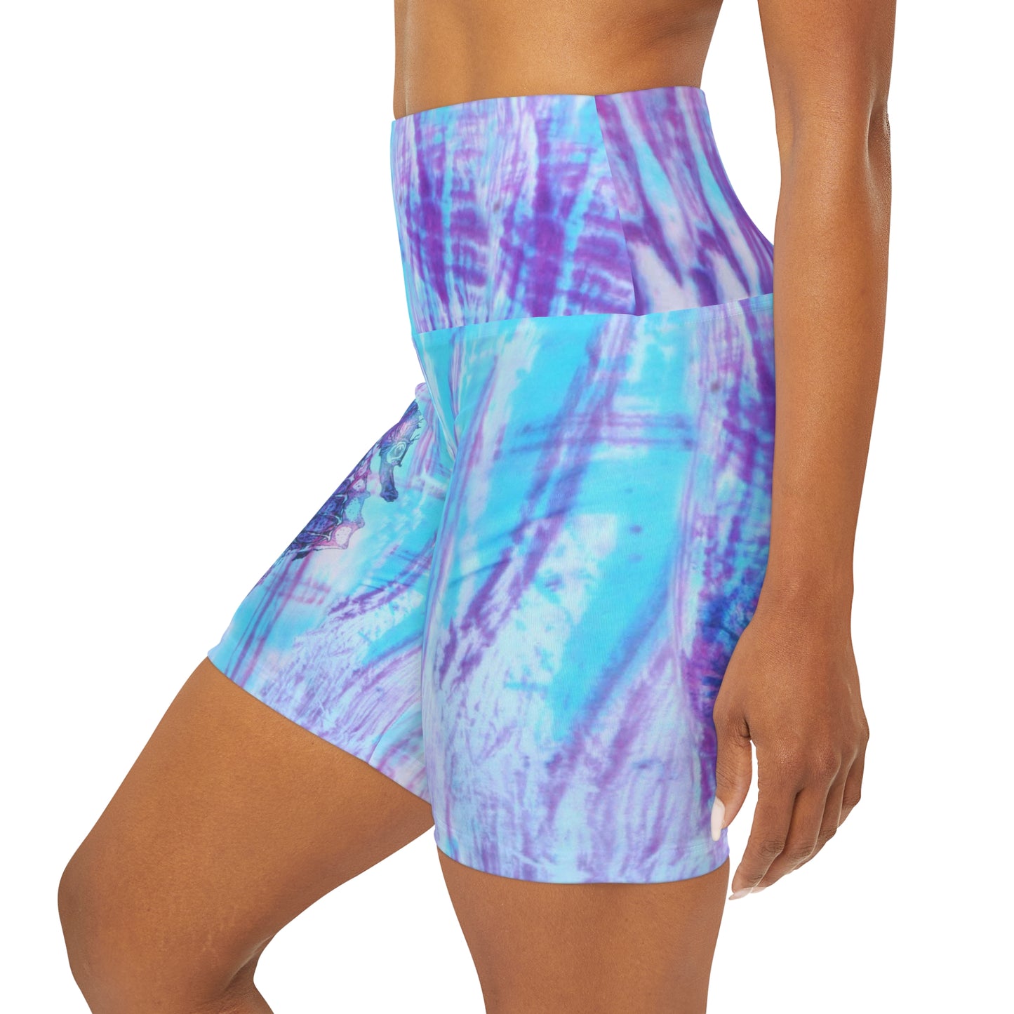 Sea Horse High Waisted Yoga Shorts