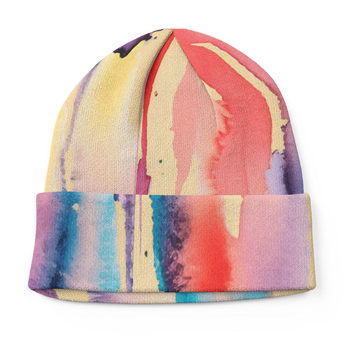 Watercolor Dripp Print Knitted Hat Beanie Cap