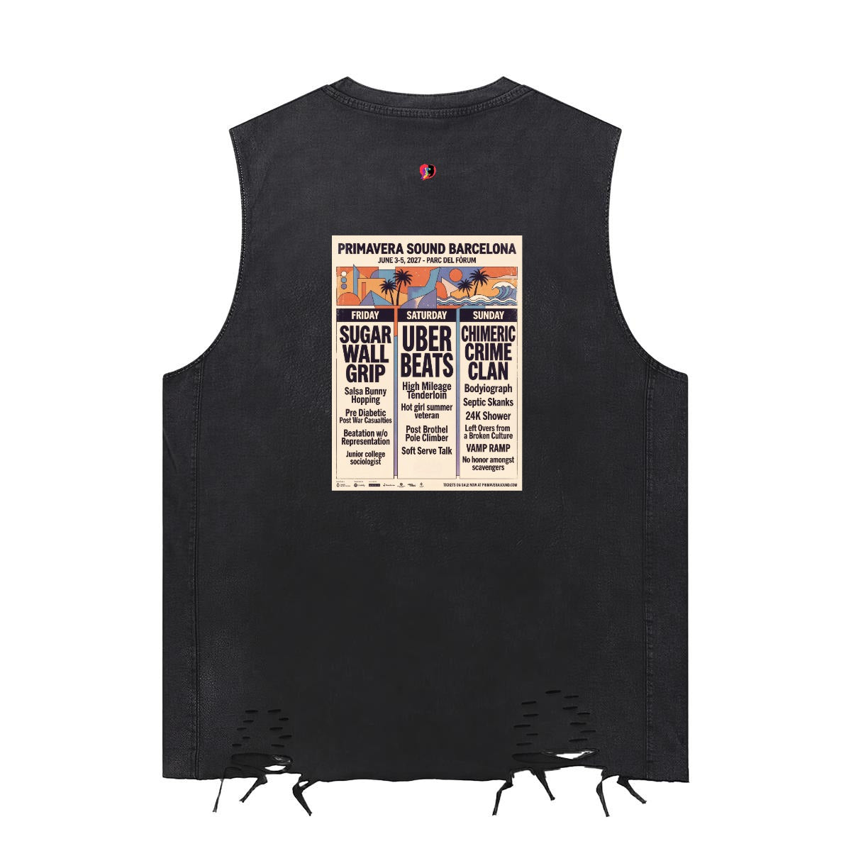 304 Festival Poster Men's Washed Distressed Cotton Tank