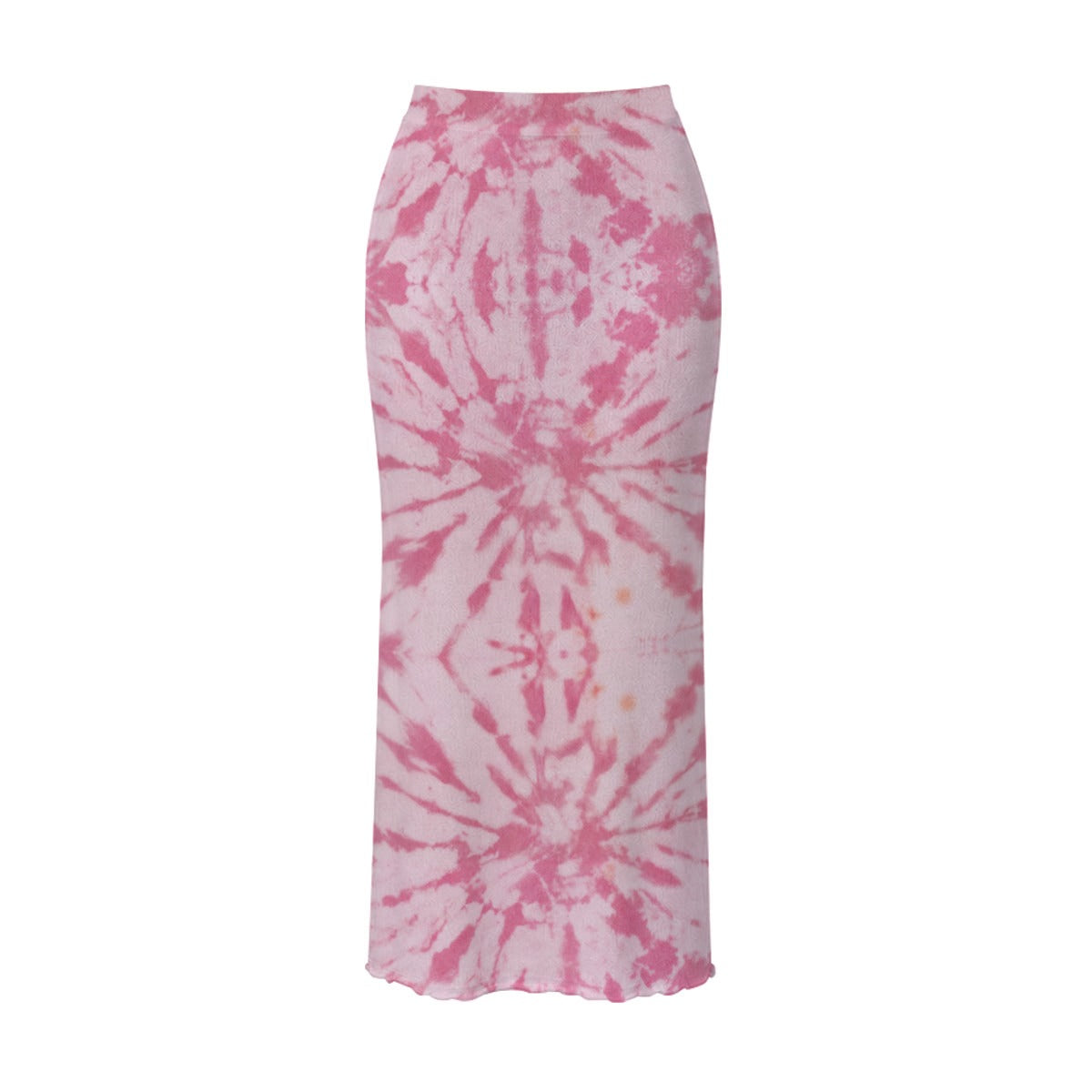 Tye Dye Swirl Women's High Neck Skirt Set With Thumb Hole