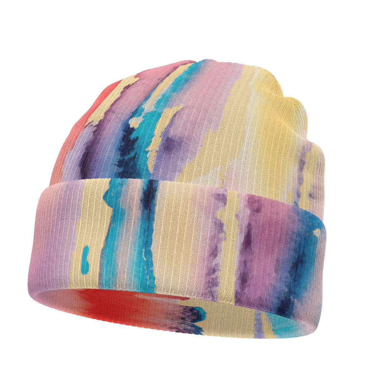 Watercolor Dripp Print Knitted Hat Beanie Cap