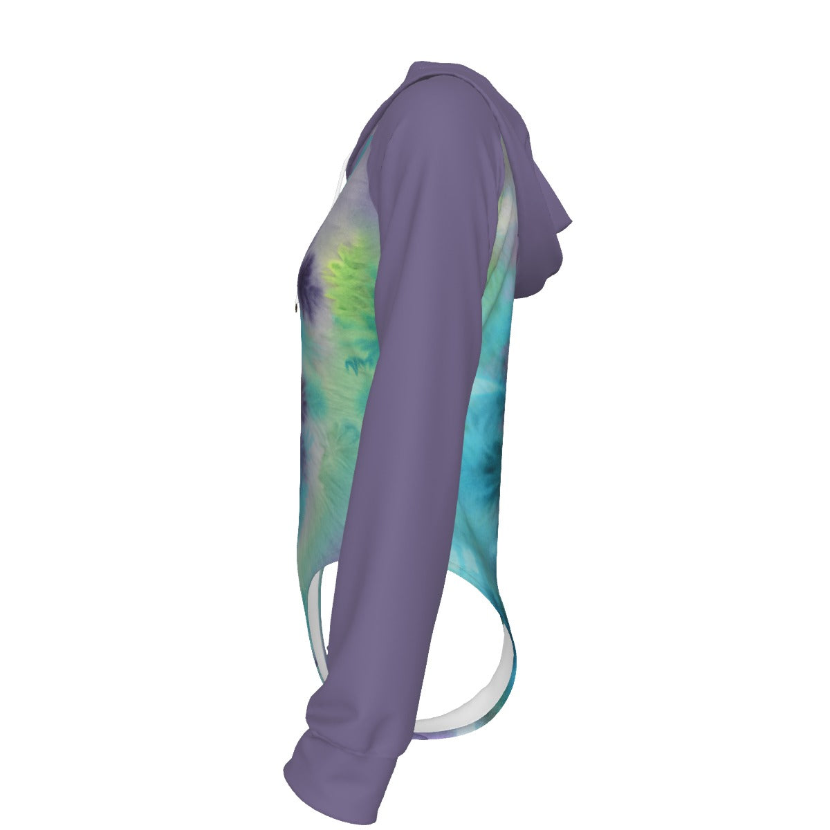 Watercolor Squiggle Art Women's Raglan Sleeve Hooded Bodysuit