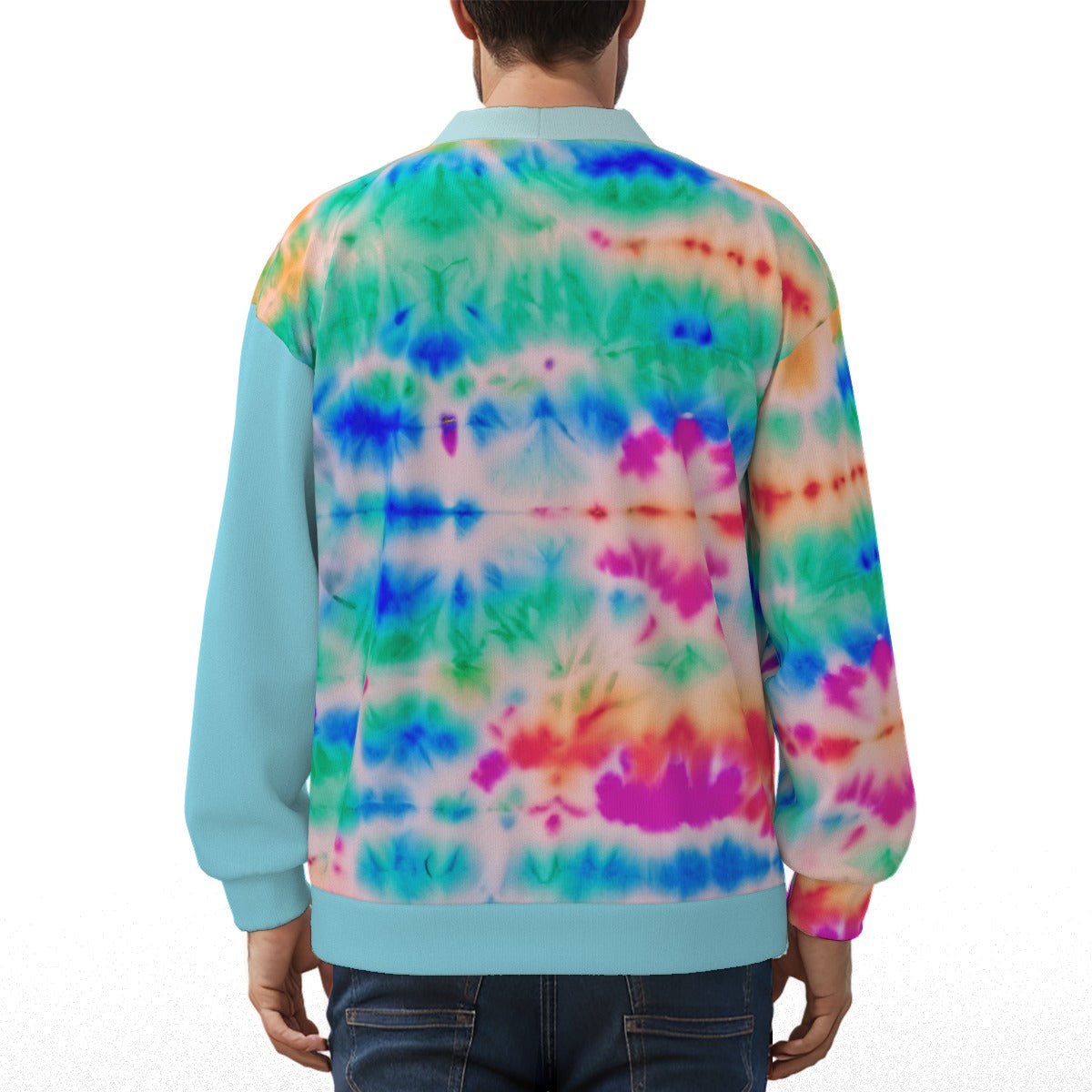 Shibori Rainbow Unisex Knitted Fleece Cardigan