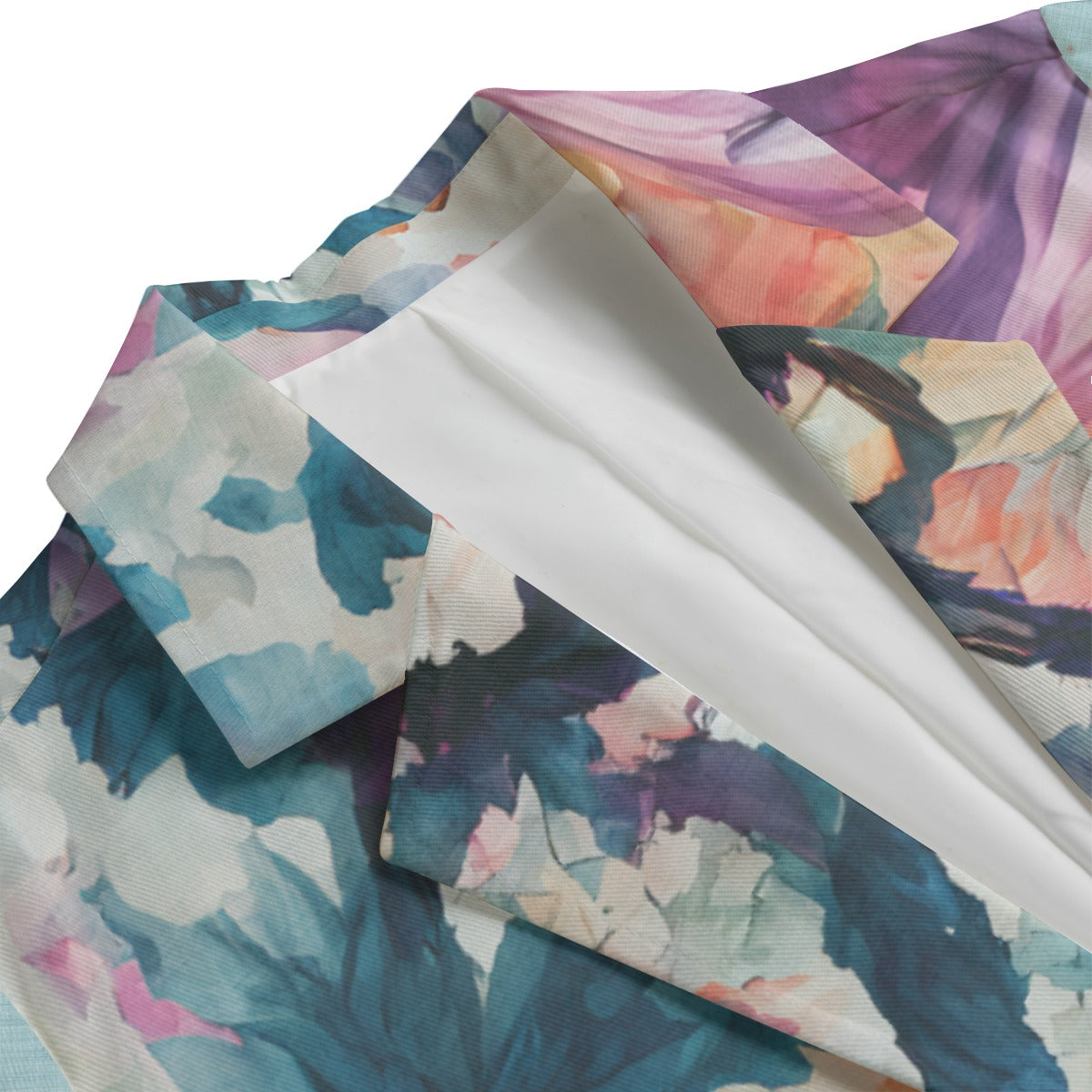 Watercolor Floral Women's Leisure Blazer in 100% Cotton