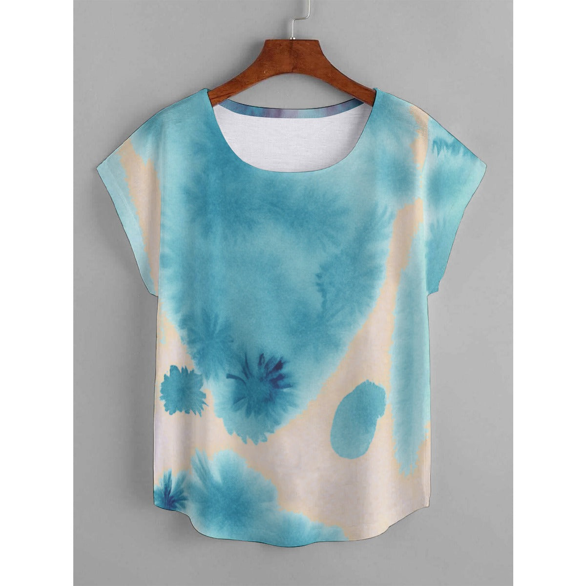 Watercolor Smudge Women's Curved Hem T-shirt (Plus Size)