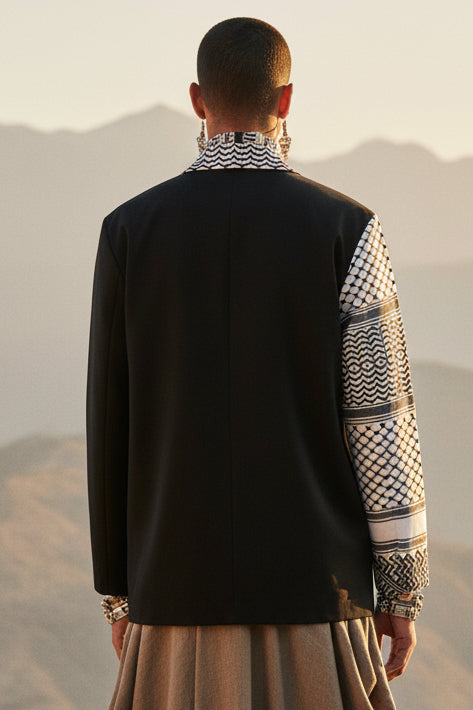 Kufiya Keffiyeh Night Cotton Blazer Jacket