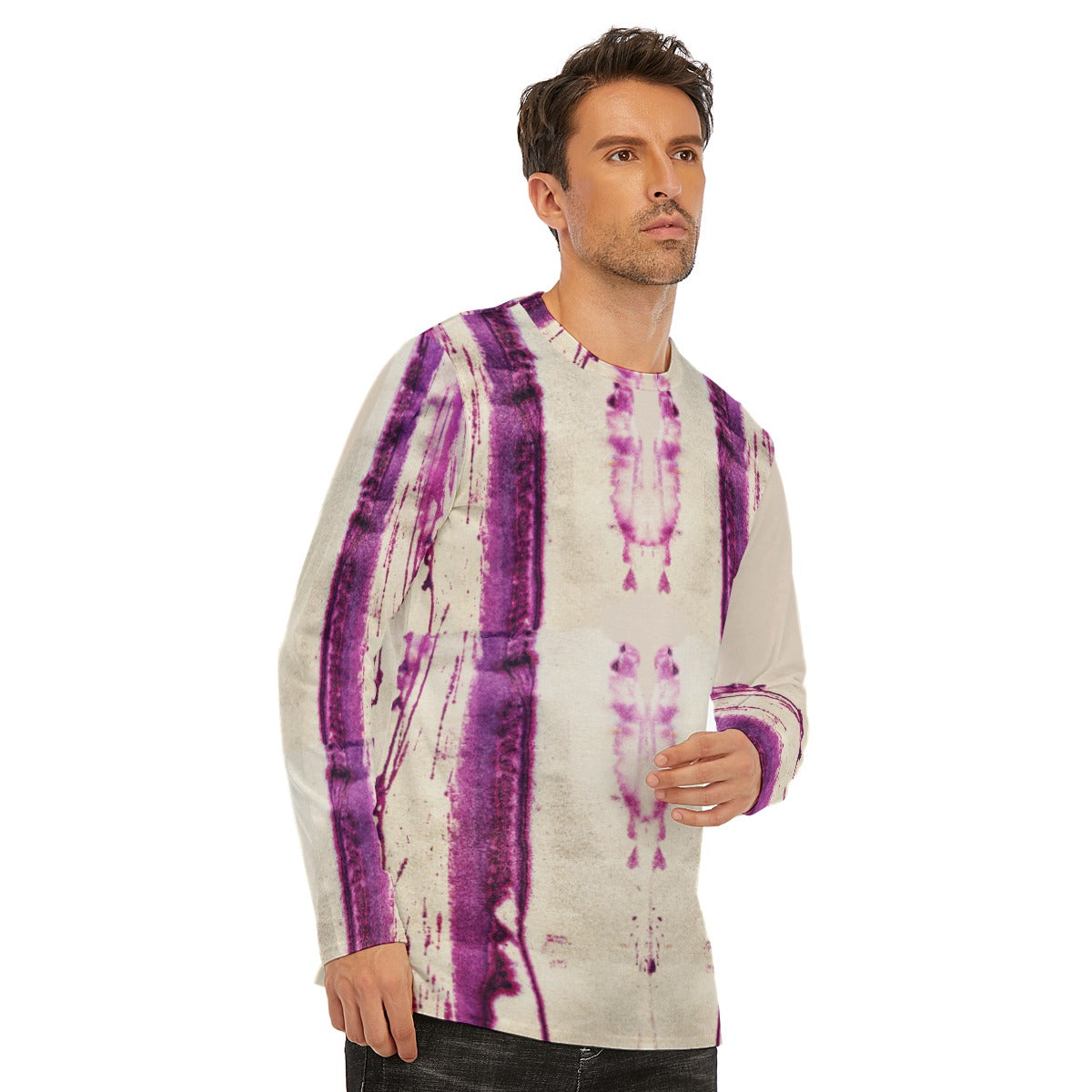 Purple Syrup Drip Long Sleeve T-Shirt Cotton