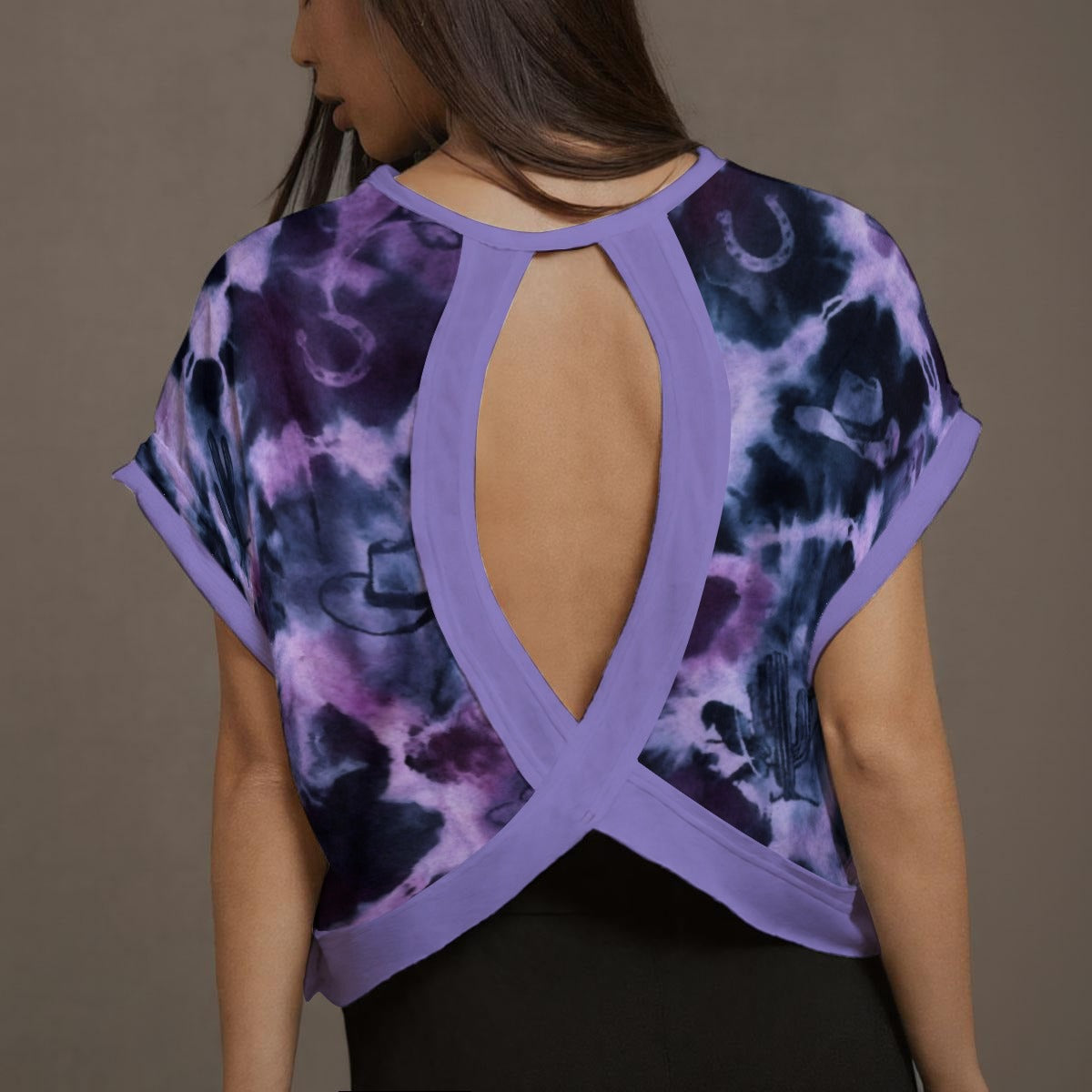 Wild West Women's Open-Back Crossover Workout Tee