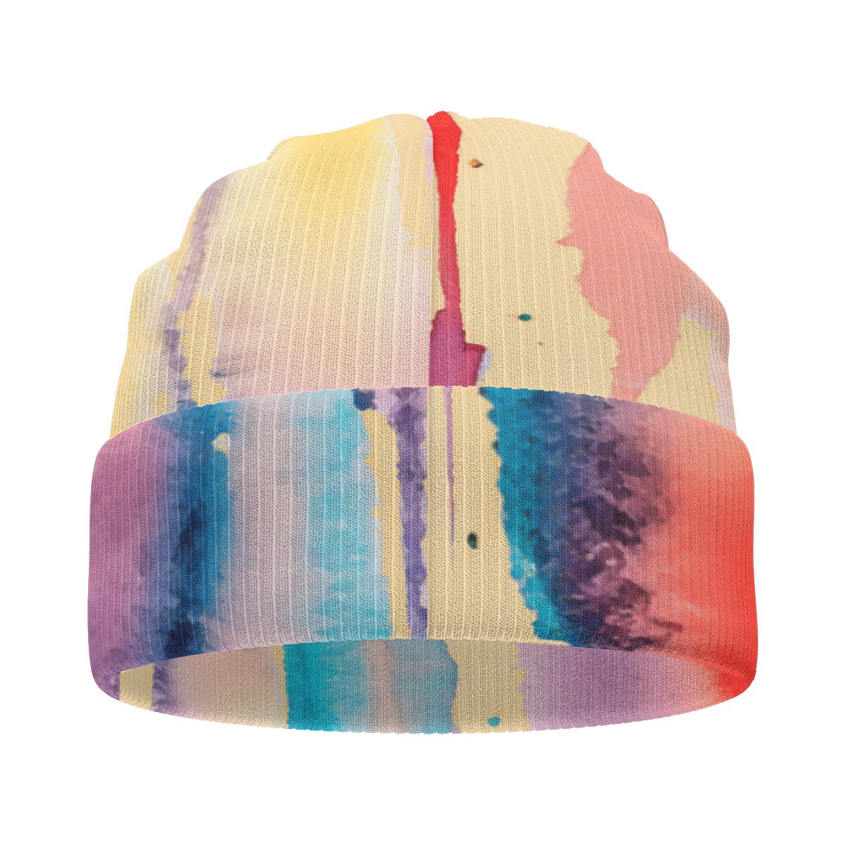 Watercolor Dripp Print Knitted Hat Beanie Cap