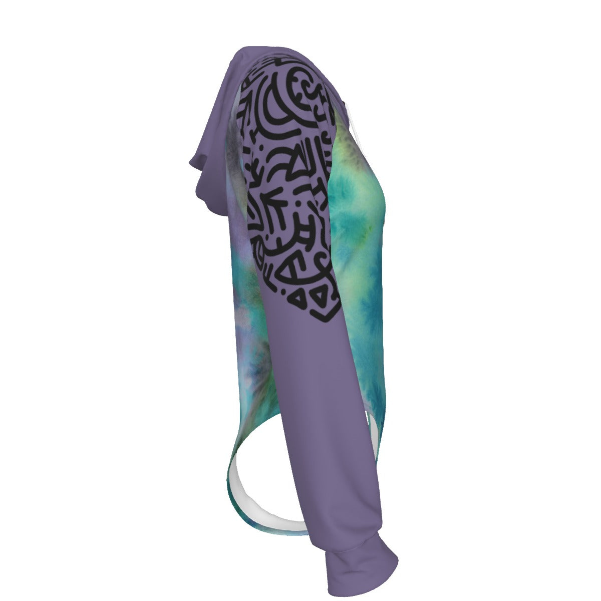 Watercolor Squiggle Art Women's Raglan Sleeve Hooded Bodysuit
