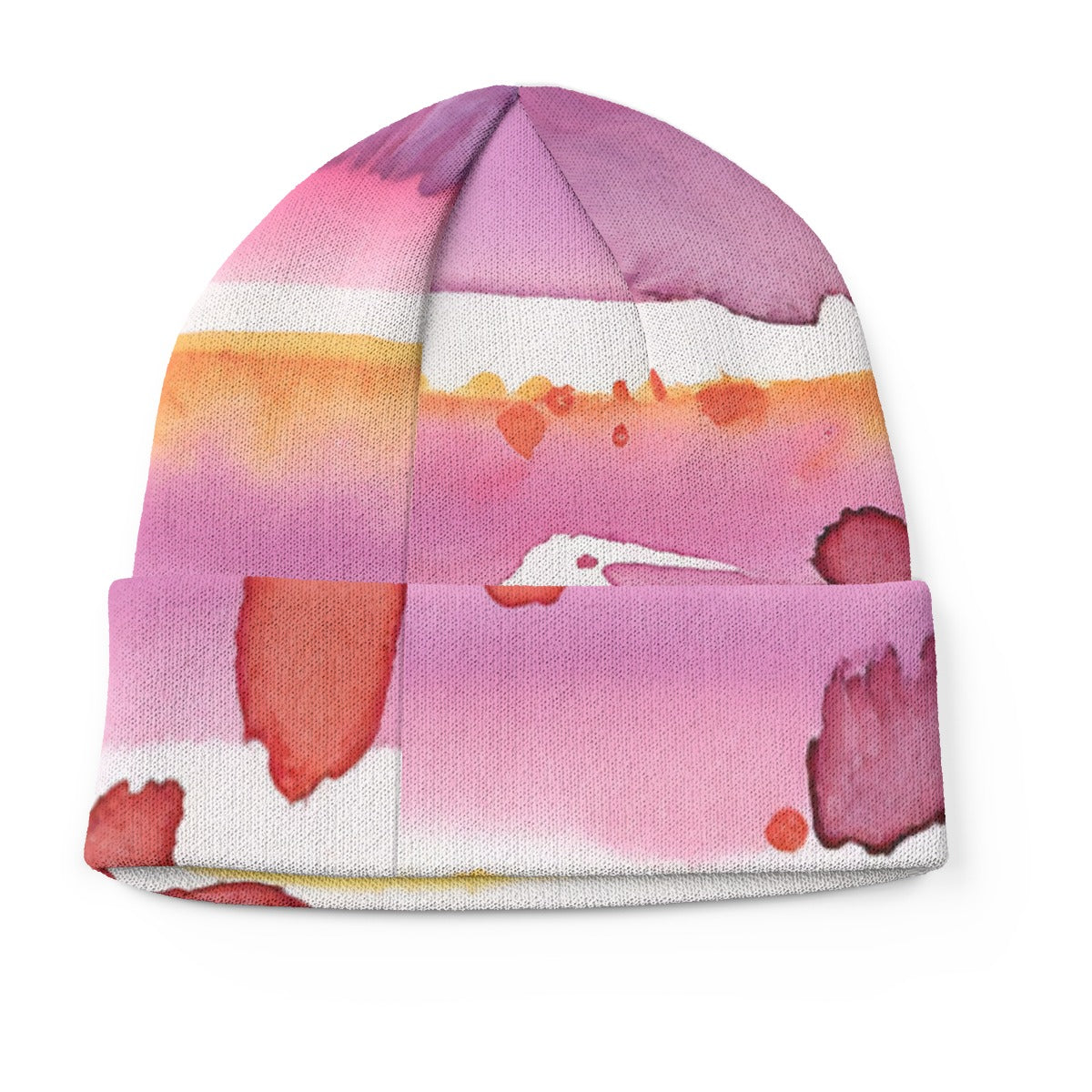 Watercolor Splatter Print Knitted Hat Beanie Cap