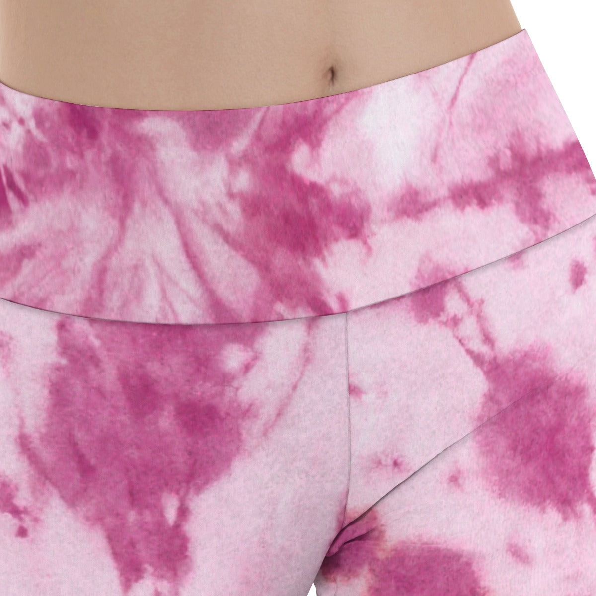 Shibori Blush Women's Fold Waist Yoga Pants