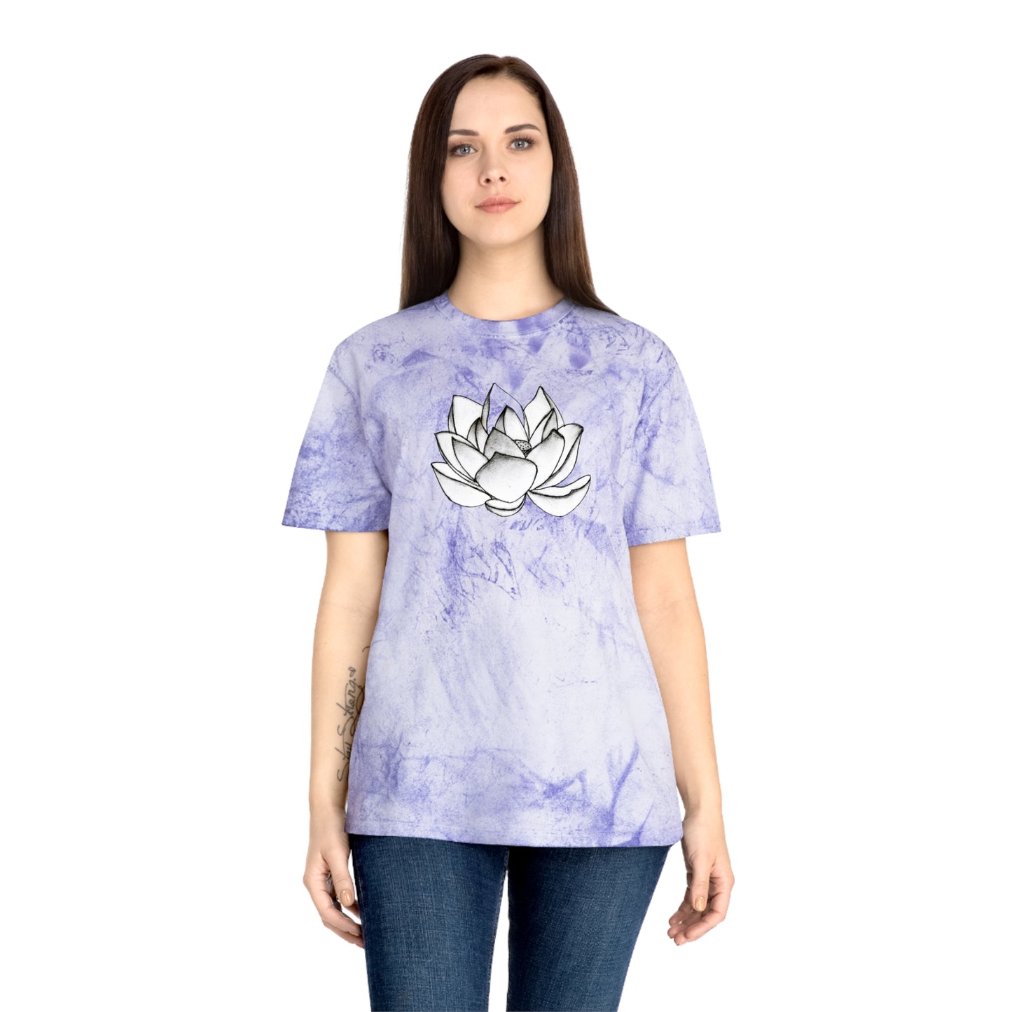 Lotus Flower Sketch Industrial Dye Premium T-Shirt