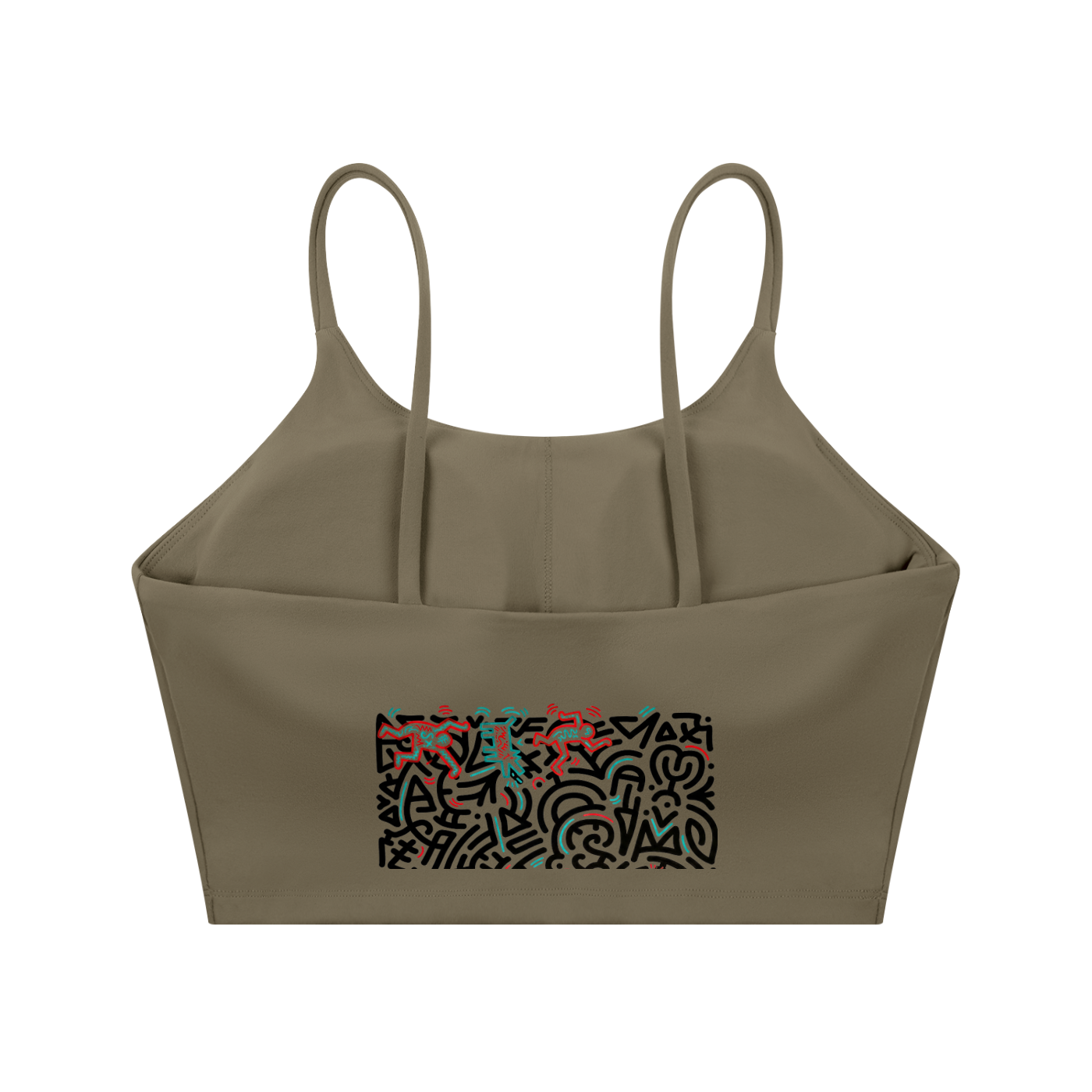SQUIGGLE Spaghetti Strap Yoga Sports Bra