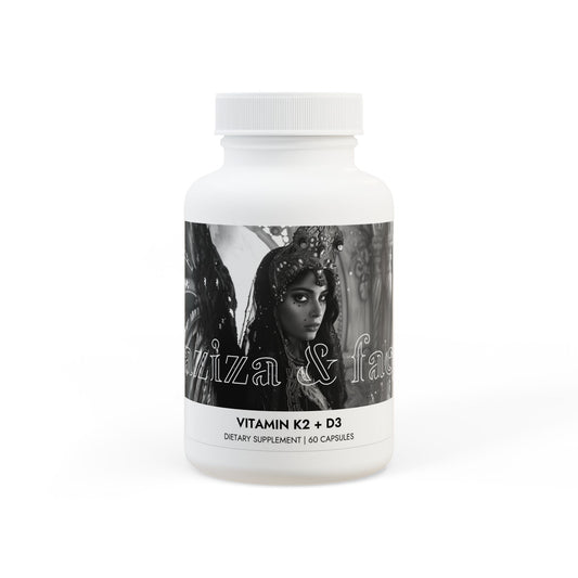 Vitamin K2 + D3 Supplement (60 Capsules) by Aziza & Fae