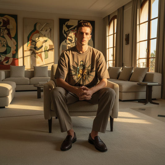 Amaru Khan Stars Deux Vintage Washed Tiger Stripes Dyed Gradient T-Shirt