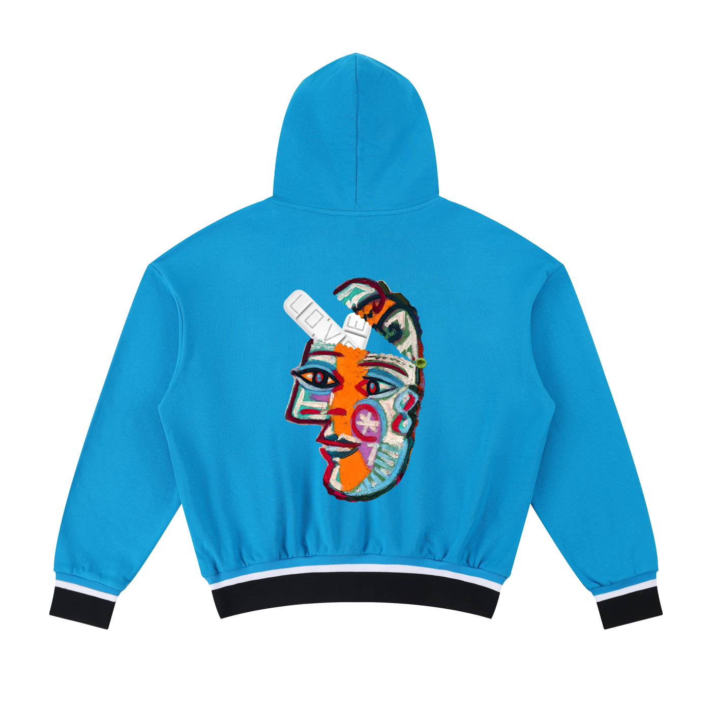 Picasso Flight Unisex Oversized Color Block Boxy Hoodie