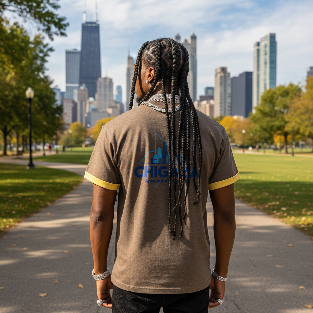 ChiGaza Chiraq Chicago Contrast Cuff Cuffed T-Shirt