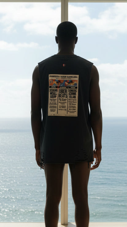 304 Festival Poster Men's Washed Distressed Cotton Tank