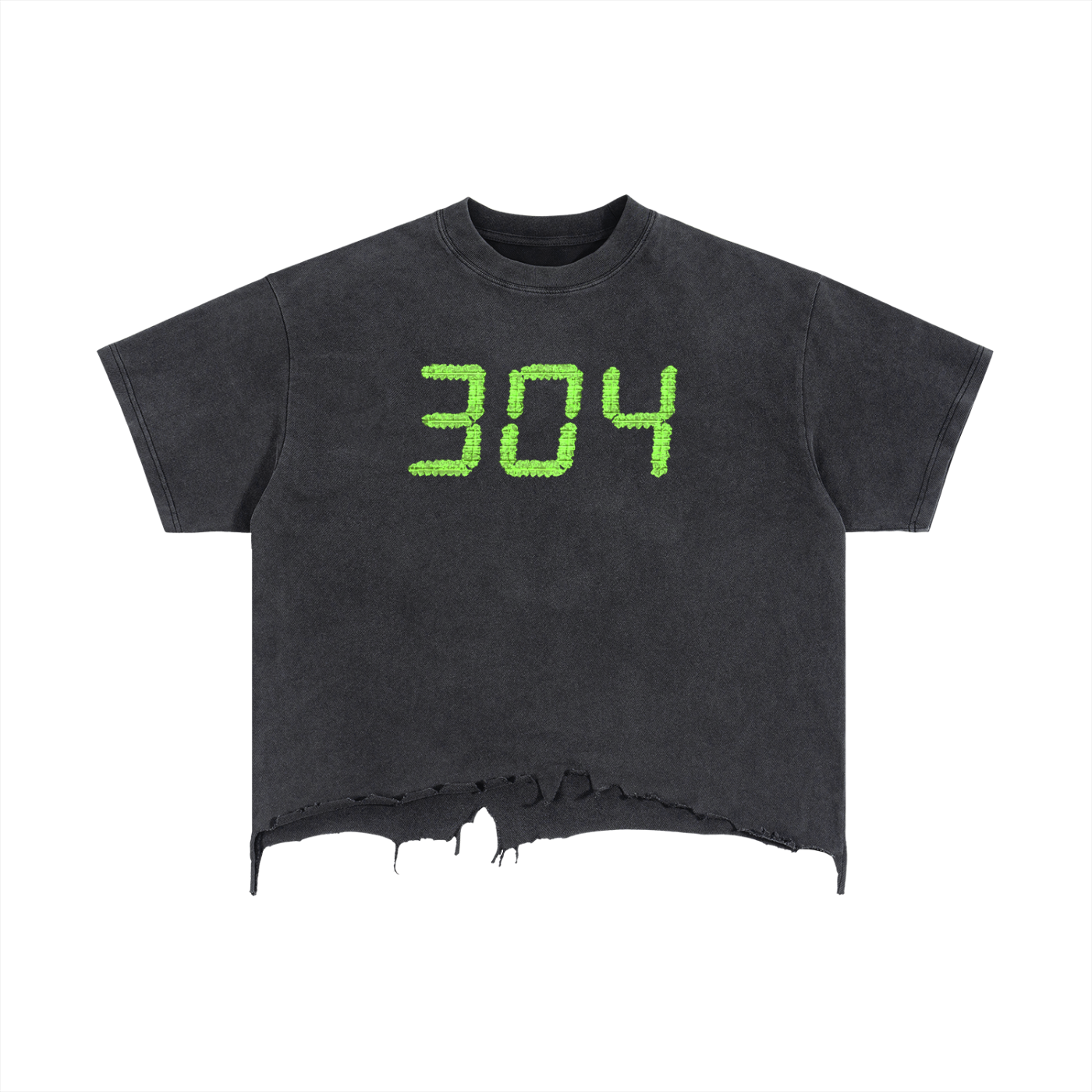 304 Vintage Wash Boxy Distressed Hem T-Shirt