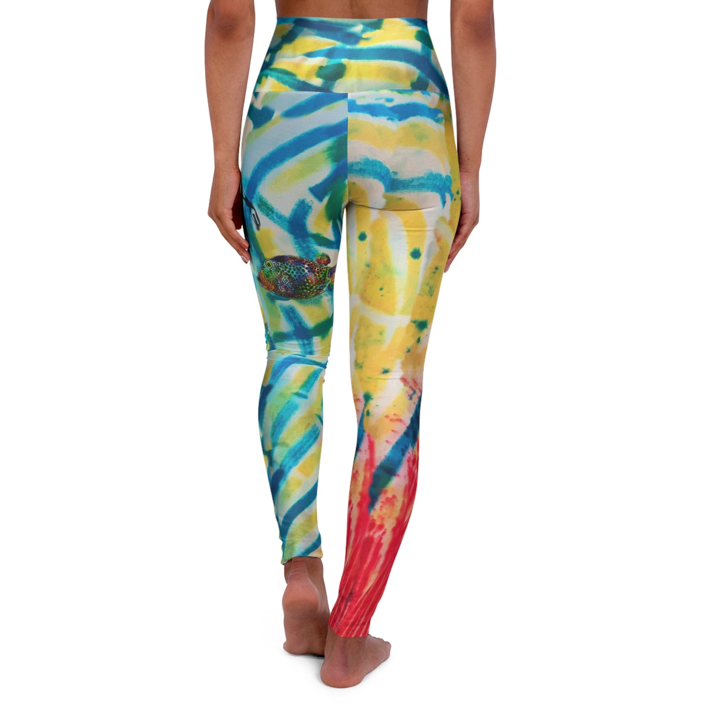 Mermaid at the Beach High Waisted Yoga Leggings