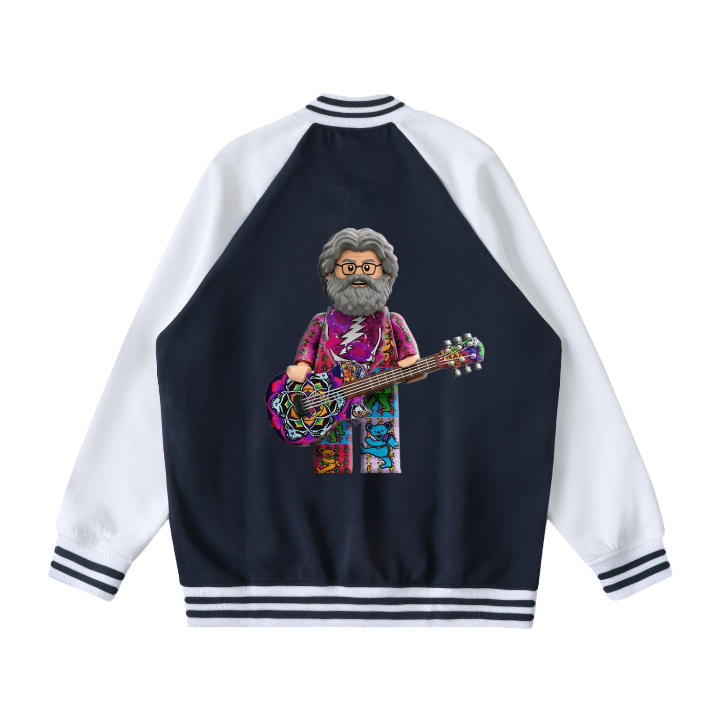Jerry Garcia Top Hat Two Tone Raglan Sleeve Varsity Jacket