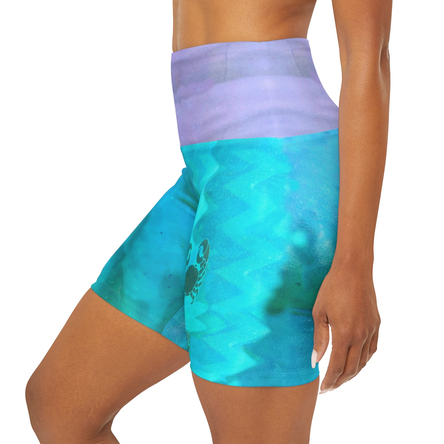 Water Dots High Waisted Yoga Shorts