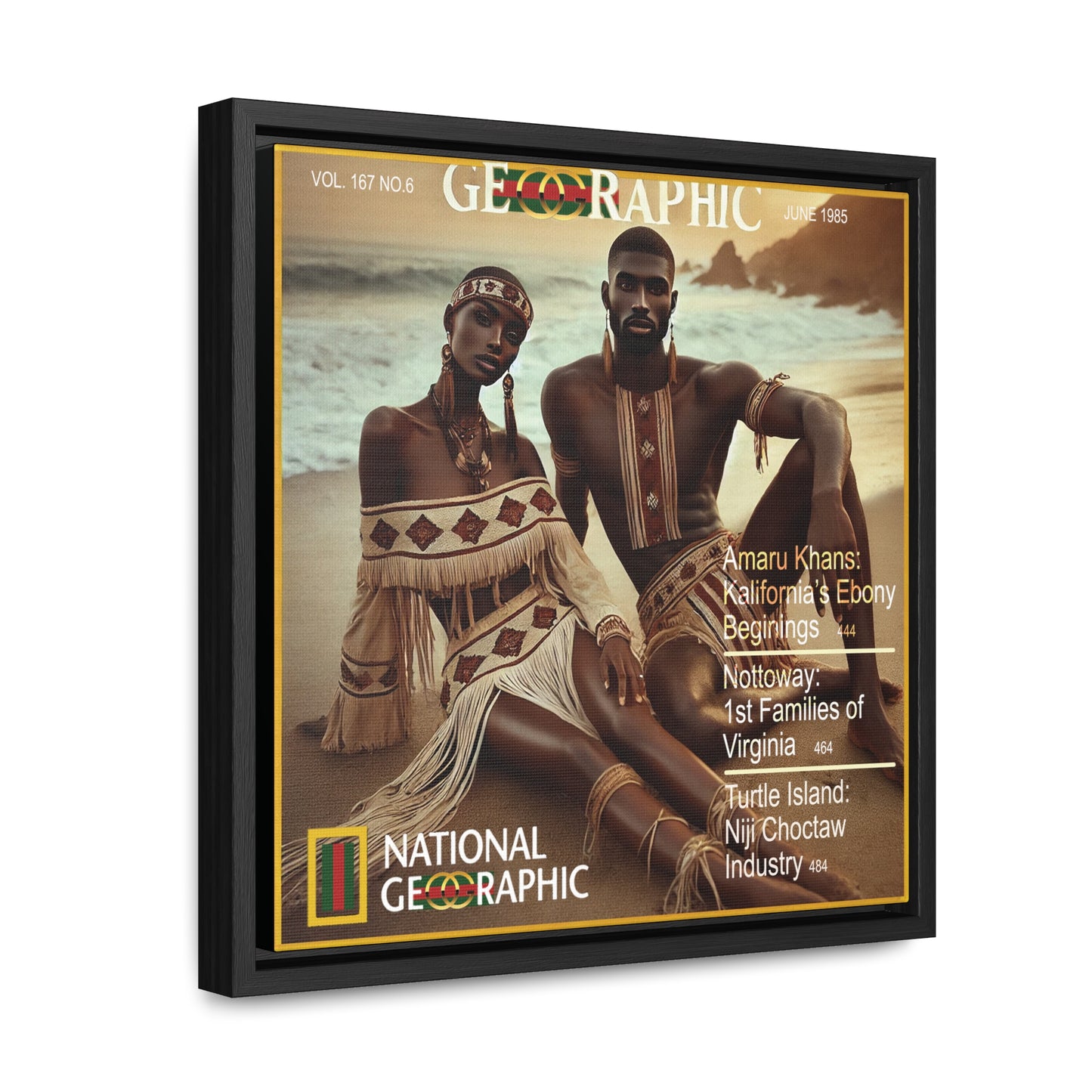 Turtle Island Amaru Khan Aborigine Gallery Canvas Wraps, Square Frame