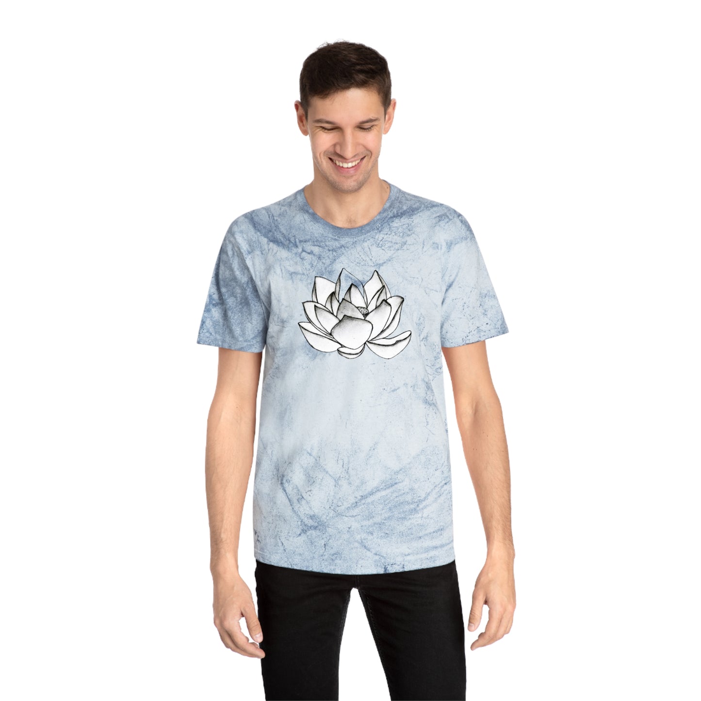 Lotus Flower Sketch Industrial Dye Premium T-Shirt