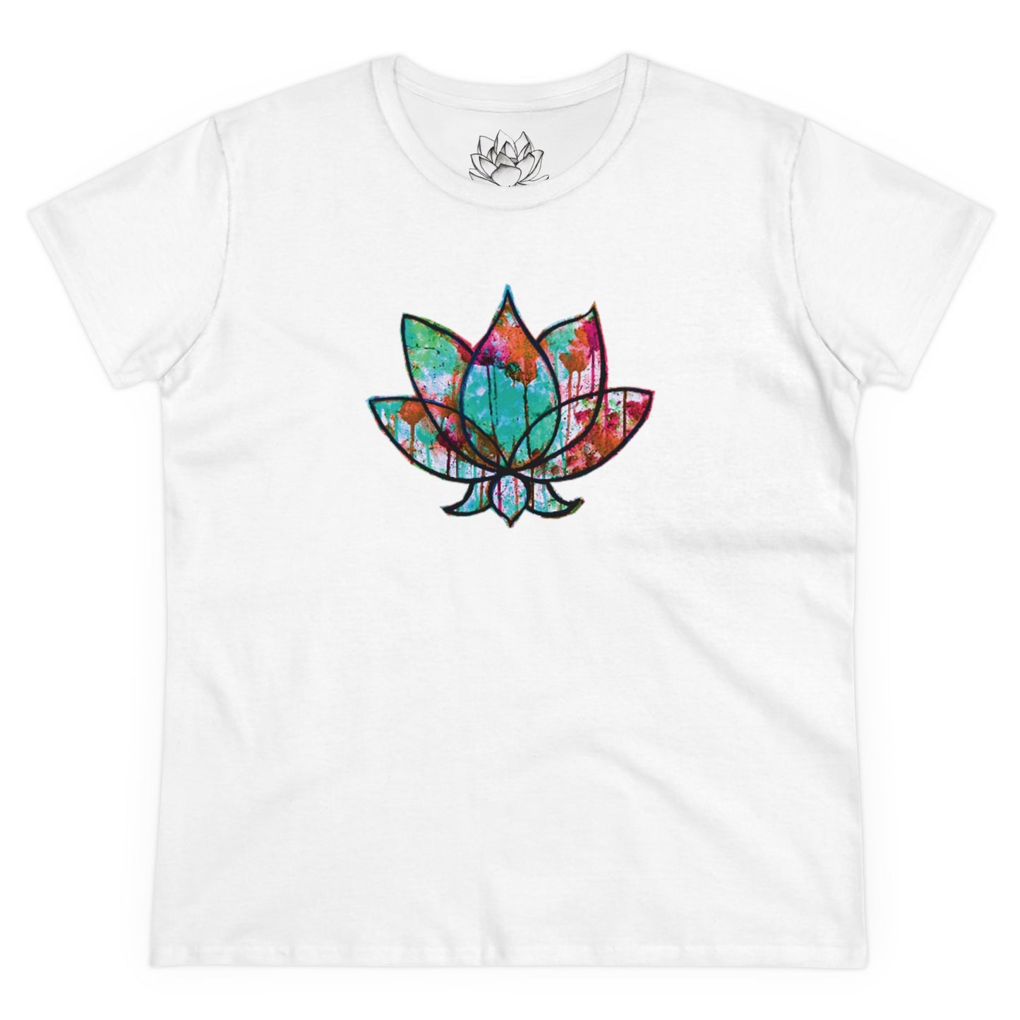 Graffiti Lotus Bloom Women's Cotton Tee