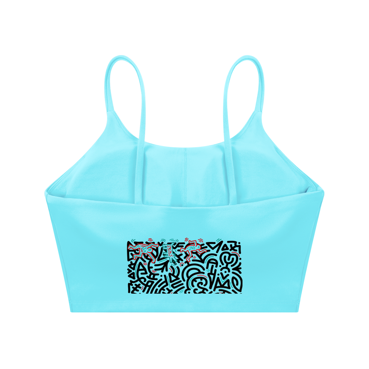 SQUIGGLE Spaghetti Strap Yoga Sports Bra