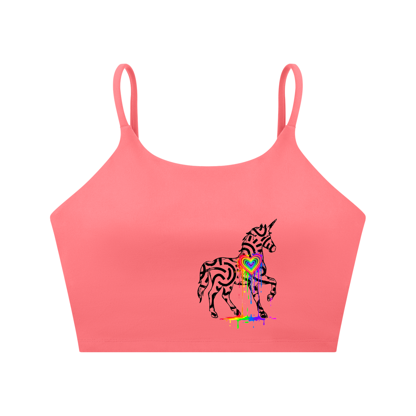 SQUIGGLE Spaghetti Strap Yoga Sports Bra