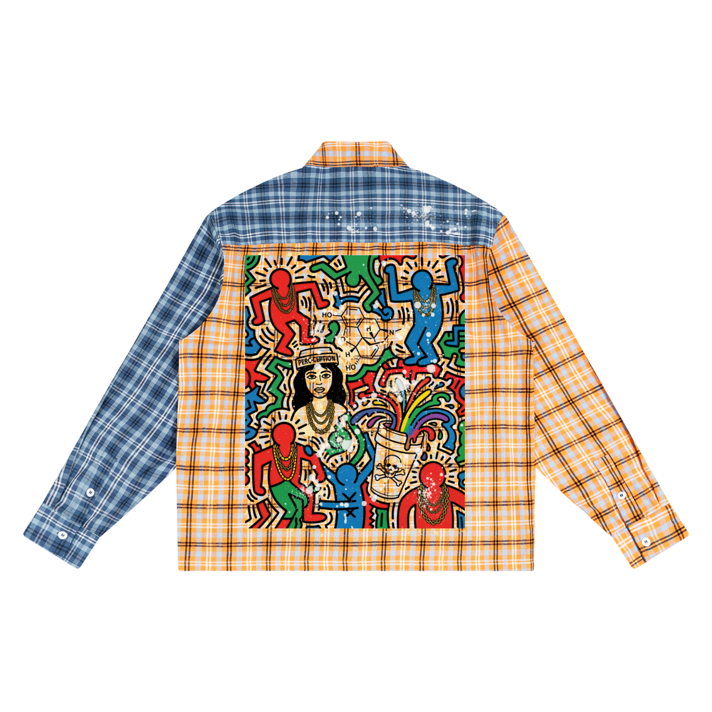 Life of the Party Unisex Oversized Plaid Color Block Shirt