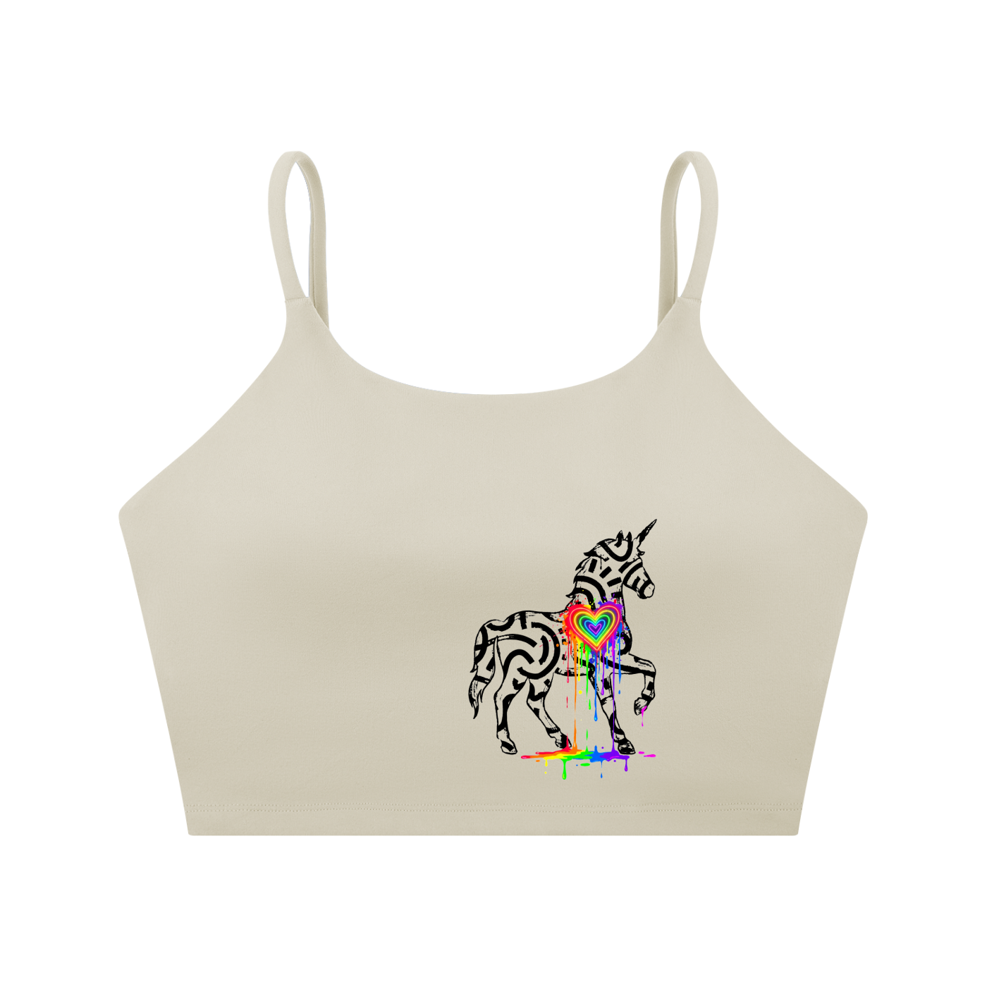 SQUIGGLE Spaghetti Strap Yoga Sports Bra