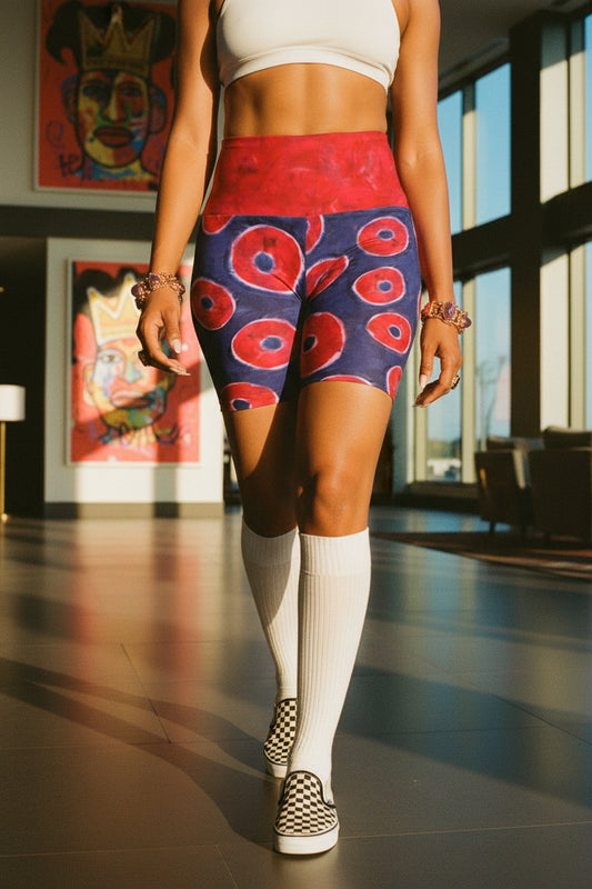 Phisherman Phish Donuts High Waisted Yoga Shorts