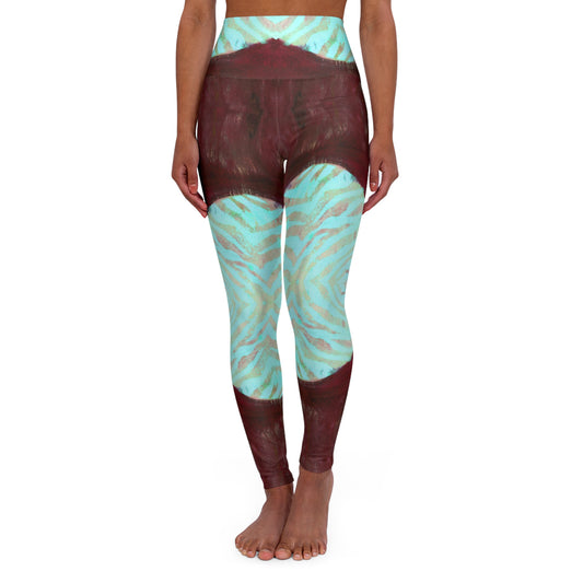 Tiger Bomb Cerulean Haze High Waisted Leggings