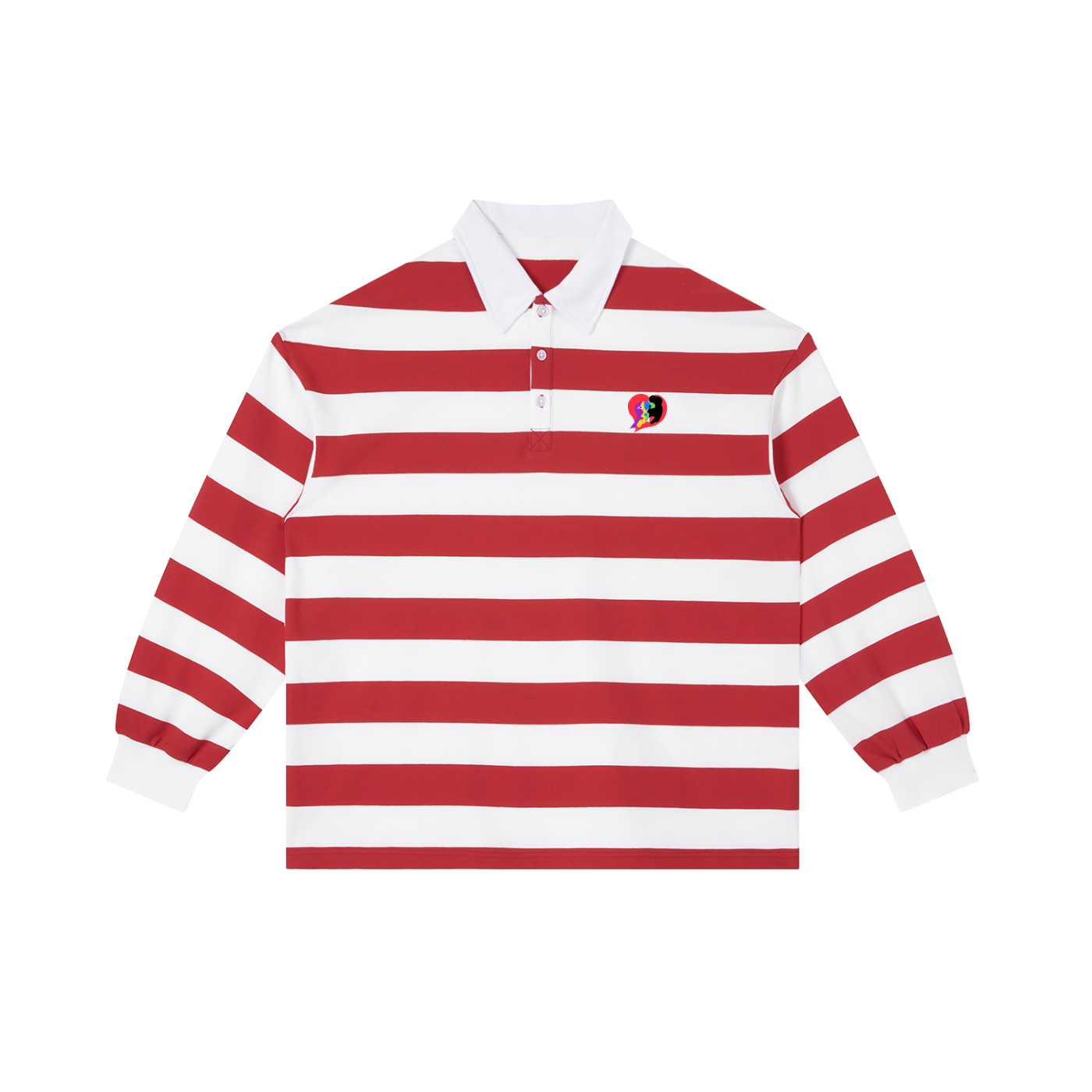 Love Pill Color Block Stripe Polo Shirt