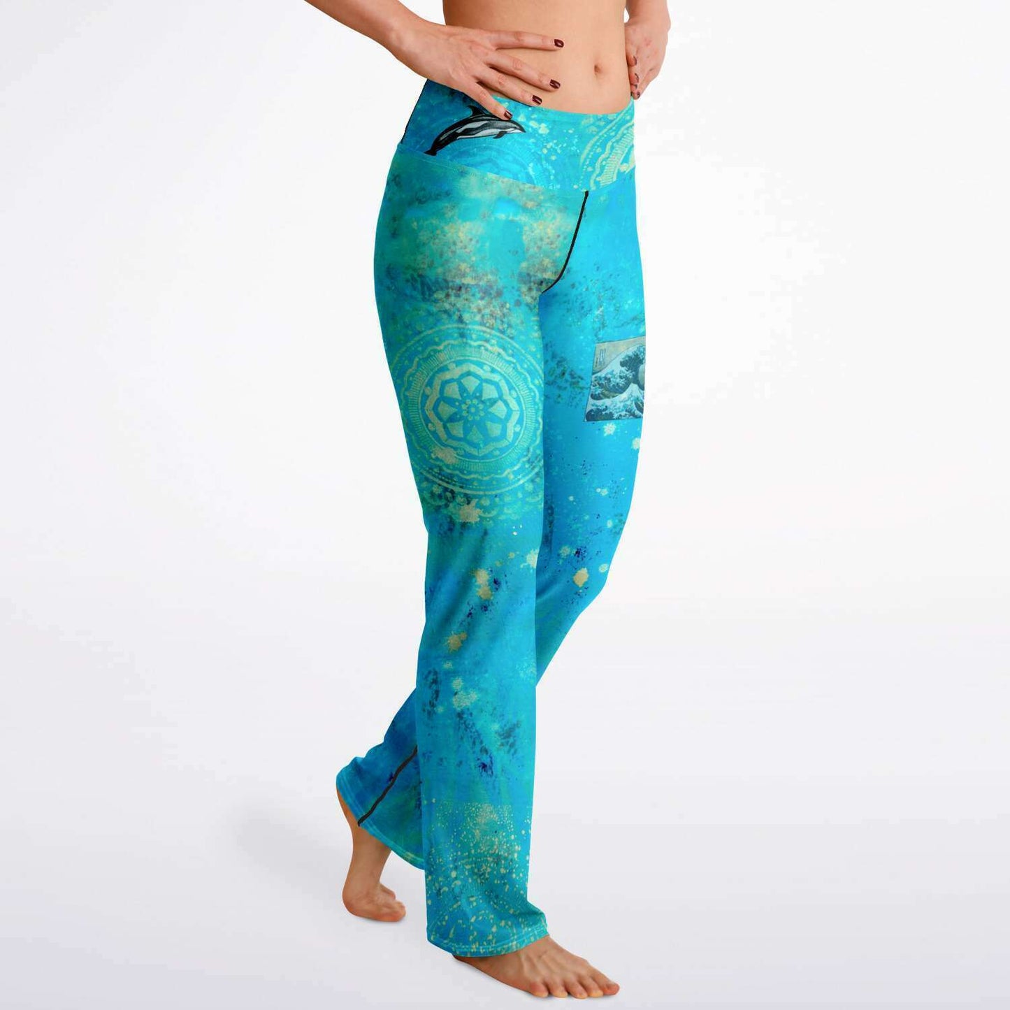 Deep Ocean High Waist Flare Leggings