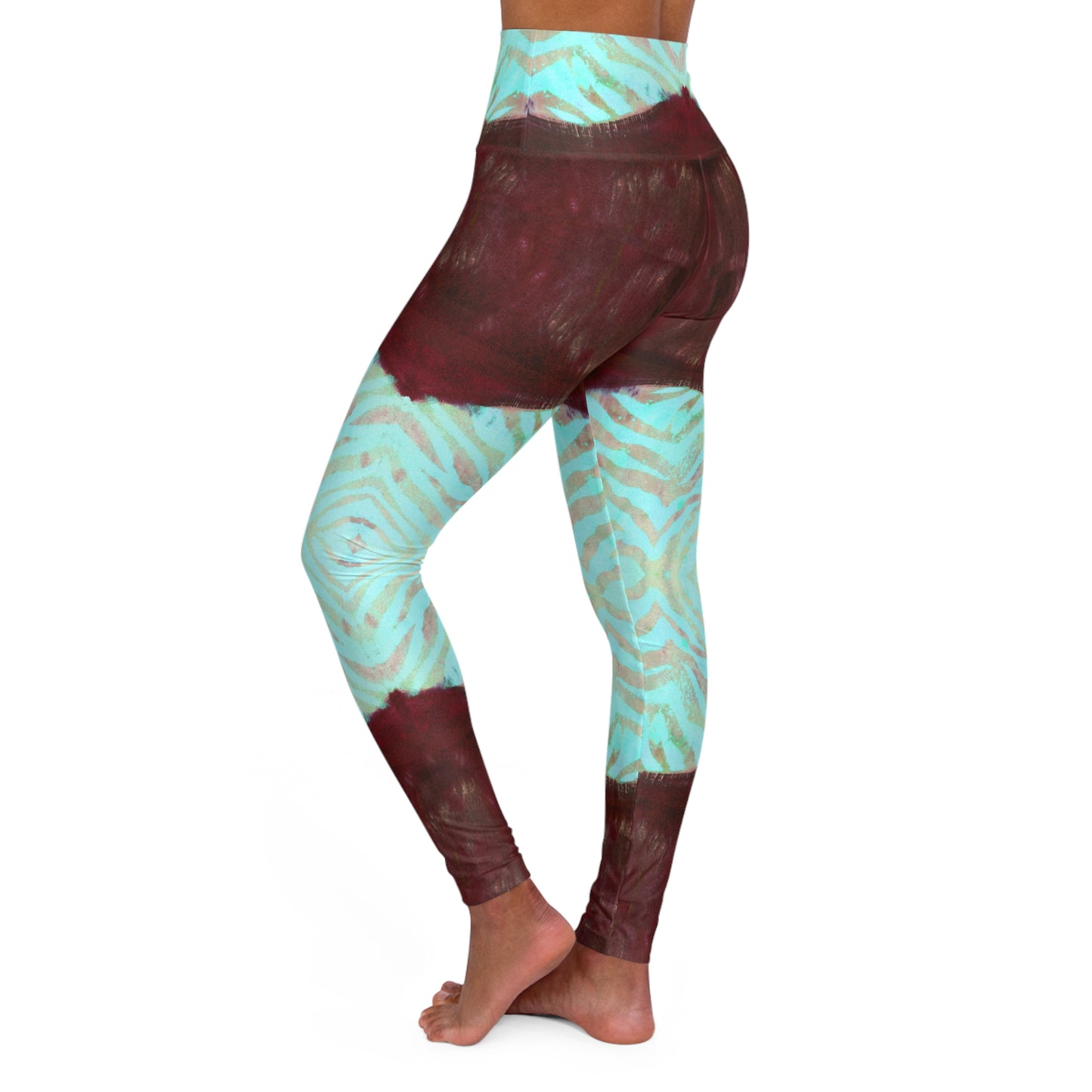 Tiger Bomb Cerulean Haze High Waisted Leggings