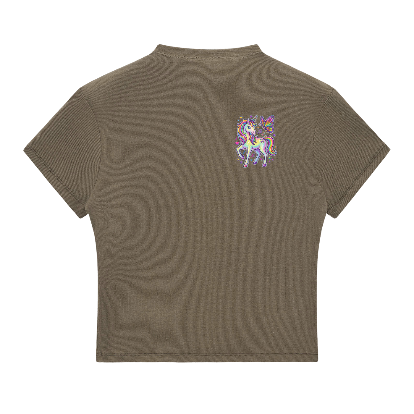 The KnarF AsiL Dolphin Unicorn Butterfly Essential Slim Fit Mock Neck T-Shirt