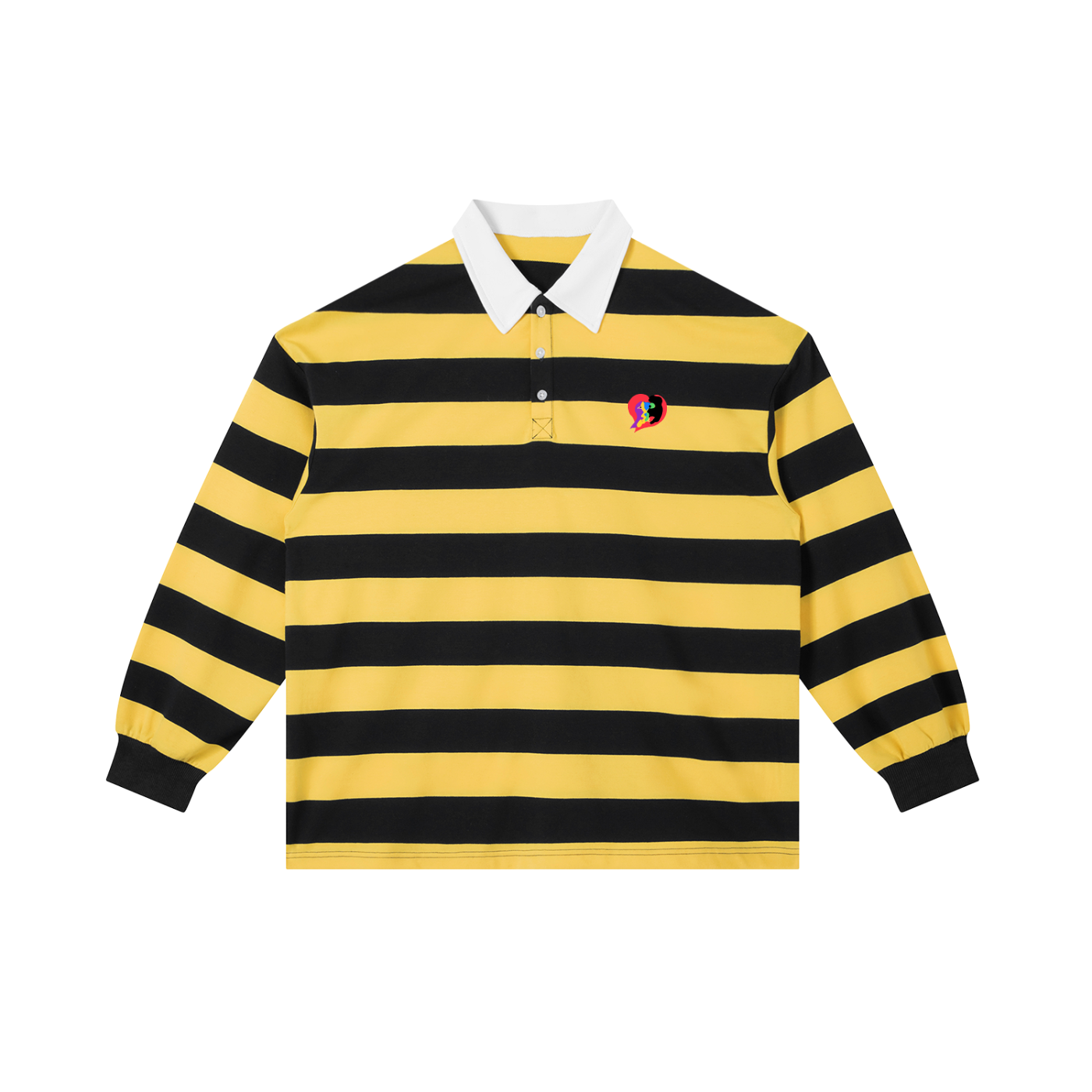 Love Pill Color Block Stripe Polo Shirt