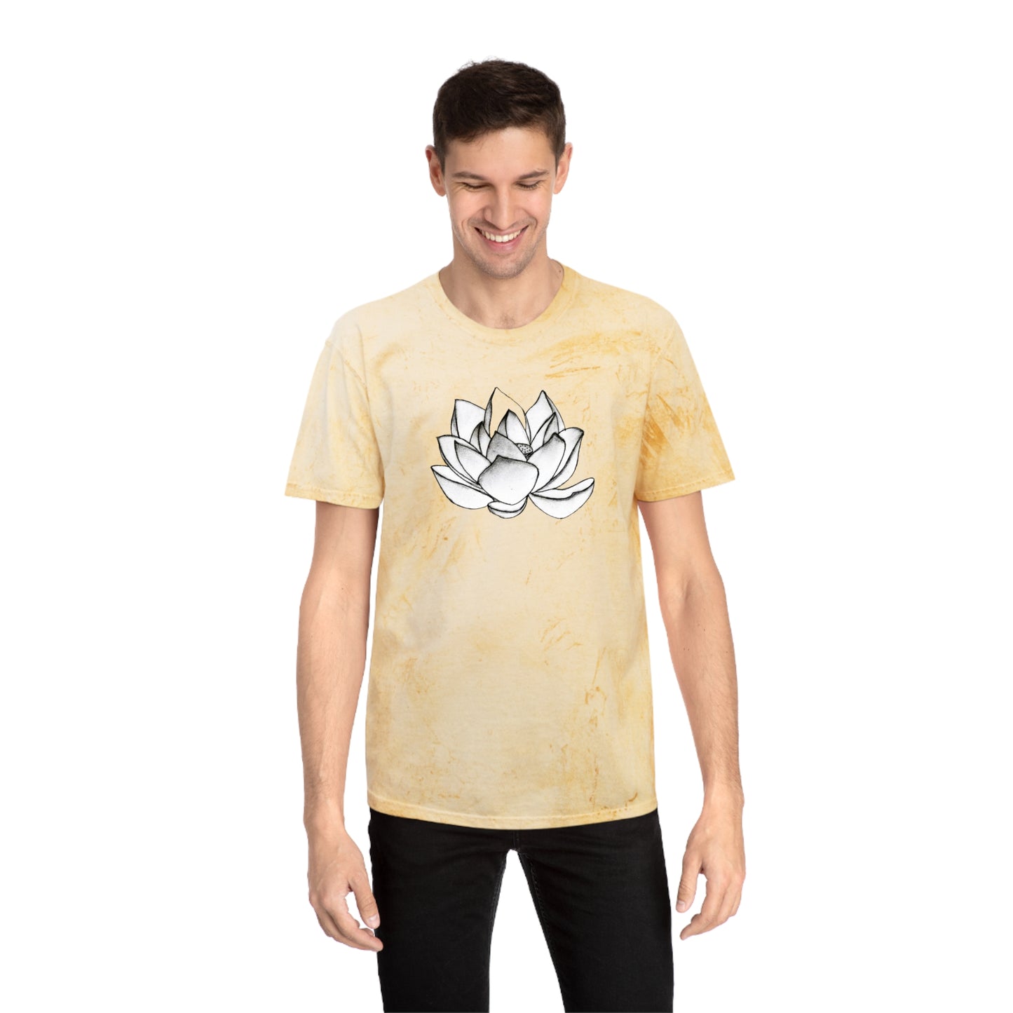 Lotus Flower Sketch Industrial Dye Premium T-Shirt