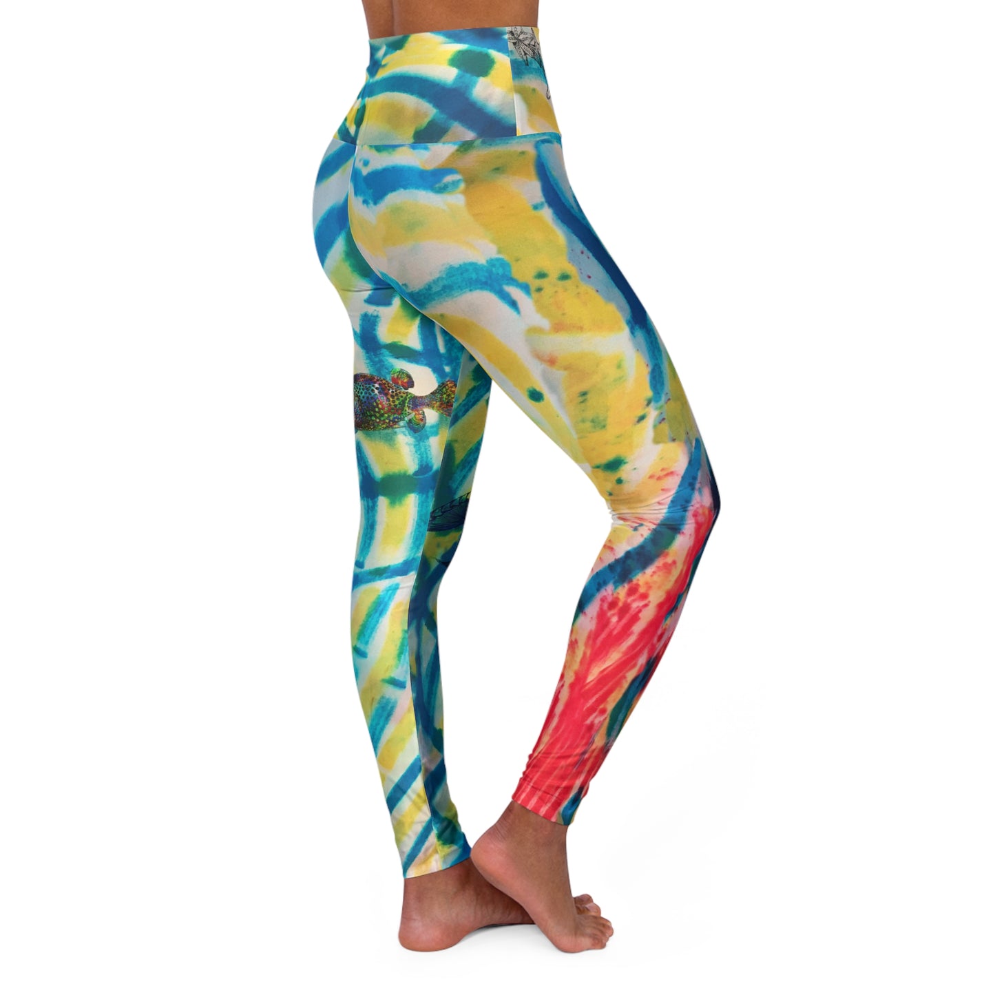 Mermaid at the Beach High Waisted Yoga Leggings