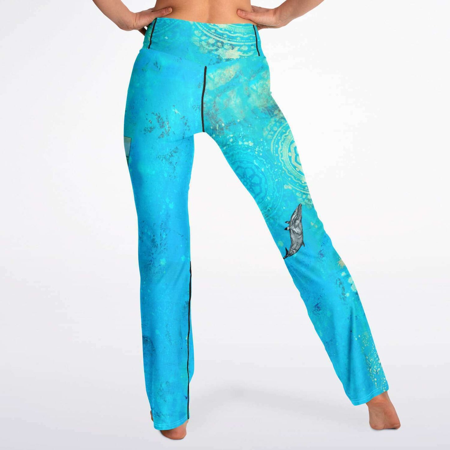 Deep Ocean High Waist Flare Leggings