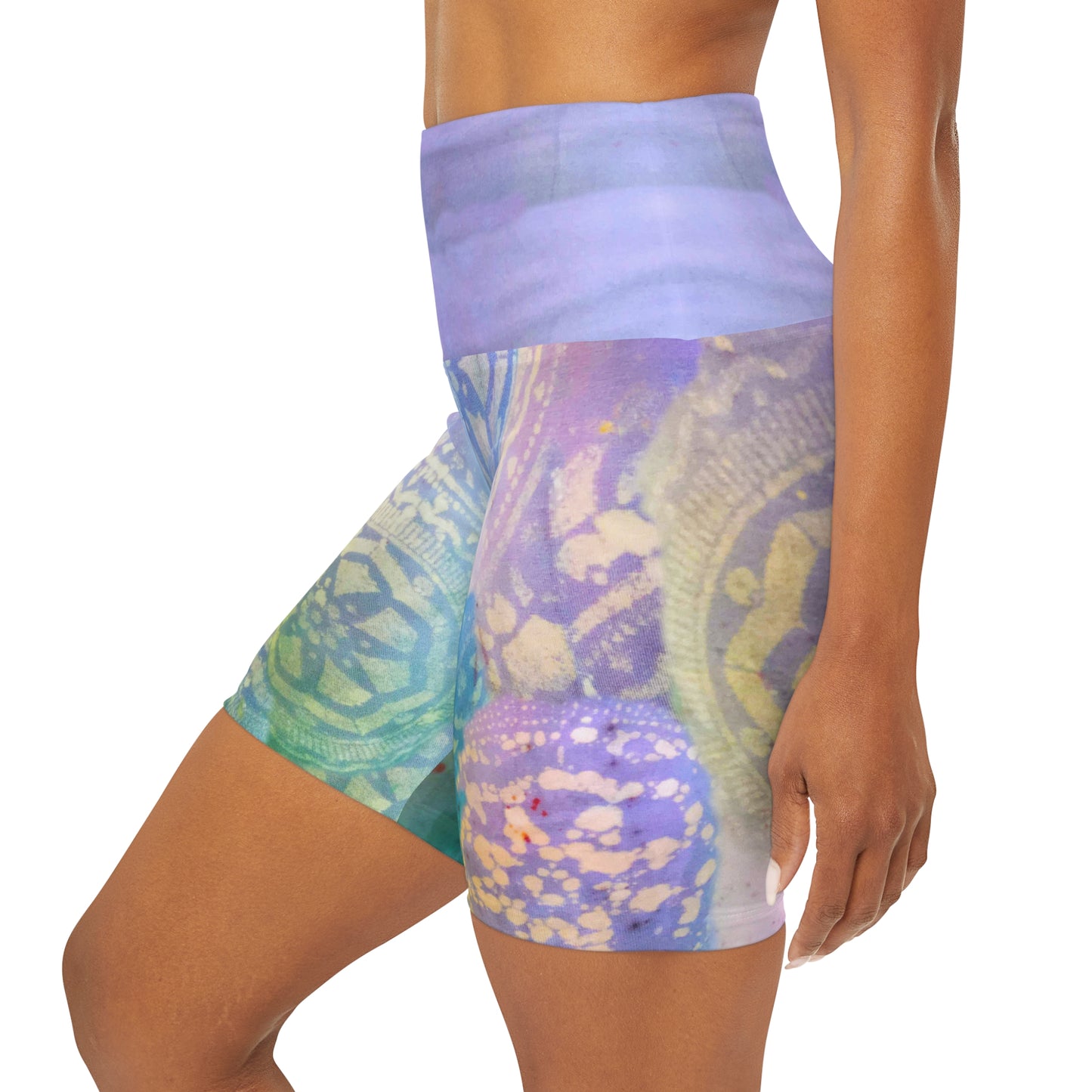 Whimsical High Waisted Yoga Shorts