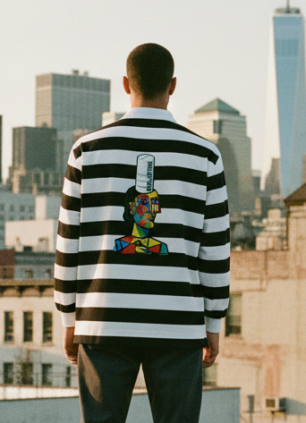 PERC CEPTION Color Block Stripe Polo Shirt